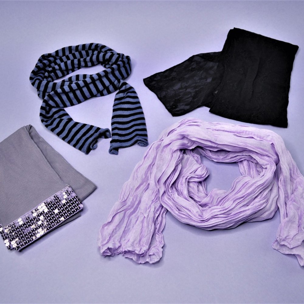 Fun Purple & Black Scarf Bundle!